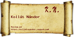 Kollát Nándor névjegykártya
