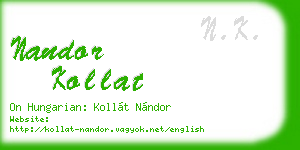 nandor kollat business card